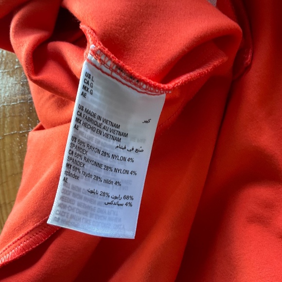 On 34th Women's Ponté-Knit Mini Skirt Orange Stretch w/ buttons - Picture 8 of 13